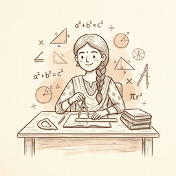 Geometry compass, ruler, and math equations